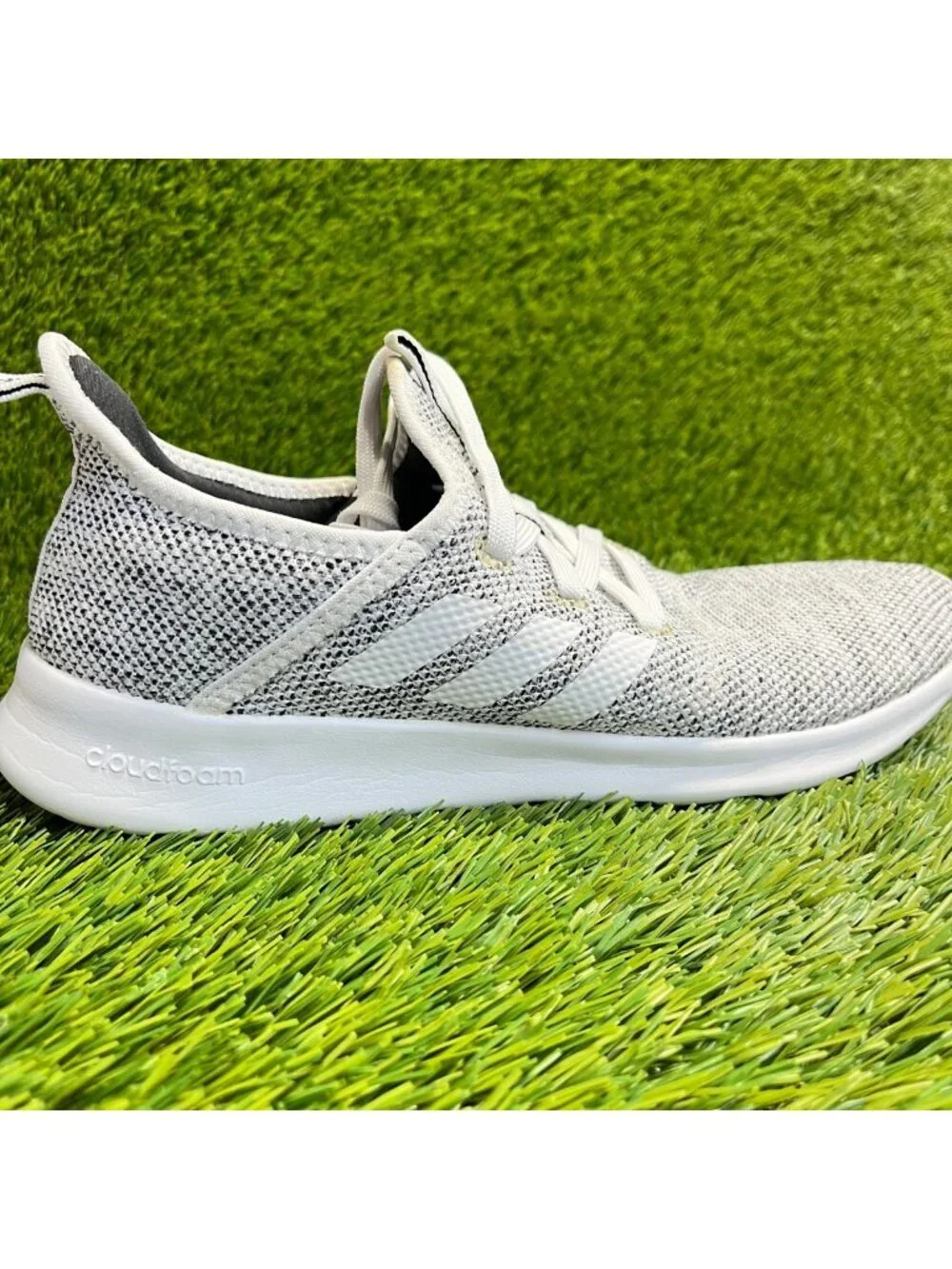 Adidas Cloudfoam Pure Womens Size 8.5 Gray White Athletic Running Shoes Sneakers
